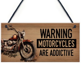 Red Ocean Funny Motorbike Sign | Novelty Motorcycle Wall Decor | Perfect for Man Caves, Garages, and Motorcycle Enthusiasts | Humorous Motorcycle Gifts For Bikers Men Dad Brother Uncle