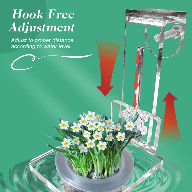 Upgrade Acrylic Aquarium Plant Holder Hanging Aquatic Plant Holder,Adjustable Hook