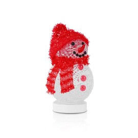 minkissy Christmas Snowmen Figurines LED Lamp Color 7 Color Changing Decorations Indoor Christmas Ornament Table Decoration Tea Light Decors Red