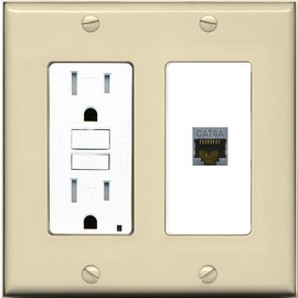 RiteAV 1 Port Cat6A Wall Plate - GFCI [Ivory/White]