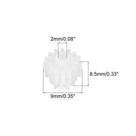 MECCANIXITY 20 Pcs Plastic Gears 16 Teeth Plastic Motor Gear Model 16102B Reduction Gear for RC Car Model DIY Robot (White, Module 0.5)