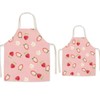 FOMUNI Parents Children's Apron, Beautiful Printed Linen Adult Children's Apron,