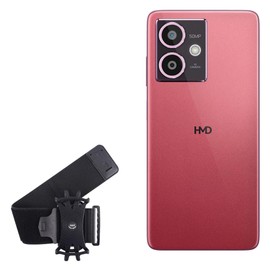 BoxWave Holster Compatible with HMD Crest 5G - ActiveStretch Sport Armband, Adjustable Armband for Workout and Running - Jet Black