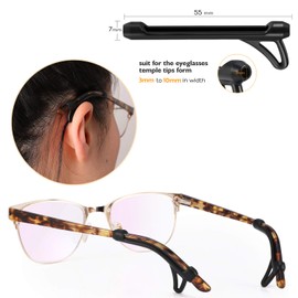 SMARTTOP Glasses Ear Cushion-Anti-Slip Eyeglasses Ear Grips Sleeve-Silicone Soft Glasses Ear Hook Holder For Men Women Kids Sports Study and Work (WHITE+BLACK,6pairs)