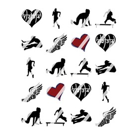 Track and Field Nail Art Decals - Waterslide Nail Decals (Adult Small 0.3" inches)