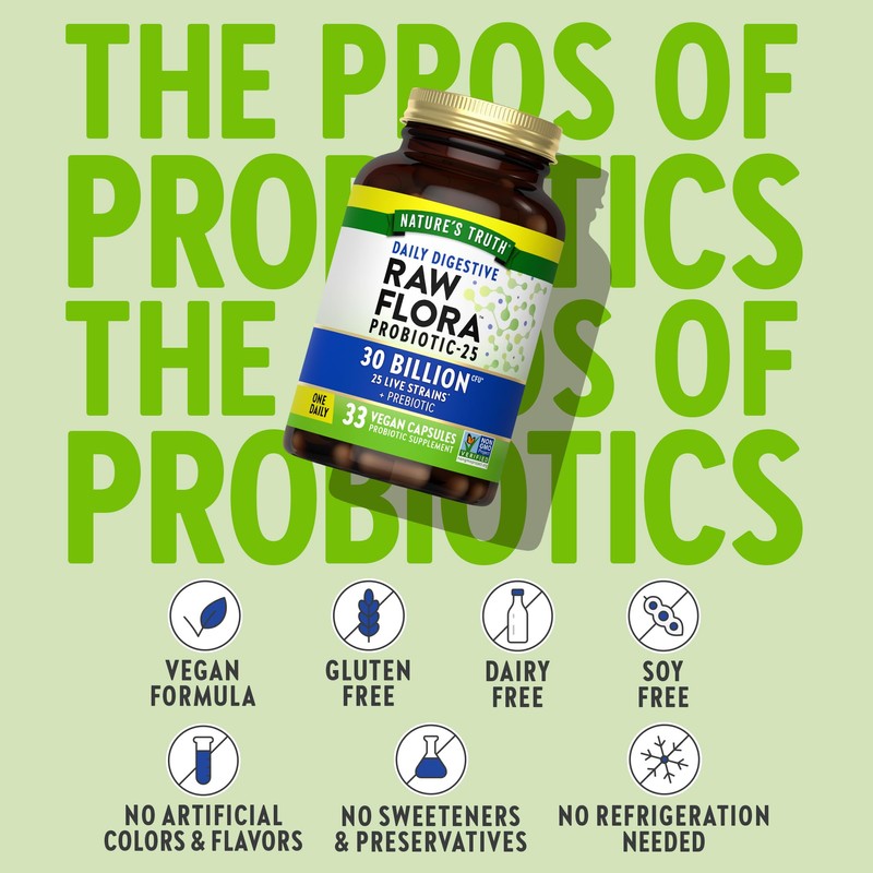 Raw Flora Probiotics with Prebiotics | 30 Billion CFU |