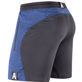 Anthem Athletics Dominance - Pantalones cortos de gimnasio para hombre de 5 y 7 pulgadas, con bolsillo con cierre para culturismo, levantamiento, entrenamiento y correr, Azul marino de hierro, M