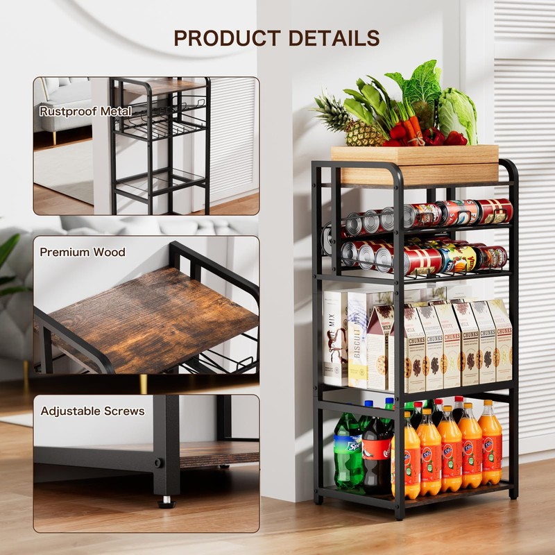 Kadolina Can Organizer for Pantry, 5-Tier Pantry Organizer, Kitchen Organizers