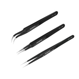 TOWOT 3PCS Precision Tweezers, Anti-static Stainless Steel Tweezers for Electronics, Crafts, Welding, and Jewelry Making Industrial Tweezers