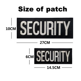 lkLiovaha 2 Pcs Security Patch, 1pcs Large and 1 pcs Small, Embroiderd Hook and Loop Security Vest Patches for Security Guard Costume Jacket