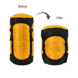 Yundxi Compression Stuff Sack, 8L/18L/25L/35L Lightweight Sleeping Bags Storage Compression Sack, More 40% Storage for Camping, Hiking, Backpacking Trip (Orange, 18L)