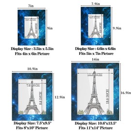 Funky Qiu 8x10 Picture Frame Galaxy Universe Stars Photo Frame for Wall and Tabletop Display Wooden Photo Picture Frame Home Decor