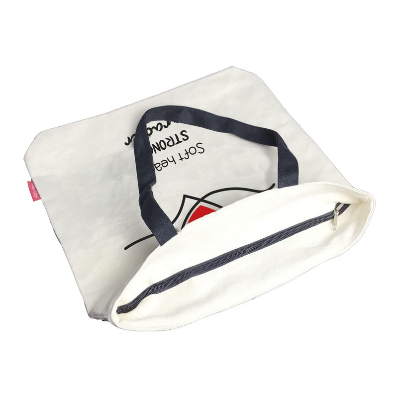 hello-bags. Canvas shopping bag. Exterior: 100% cotton. Includes zip, lining
