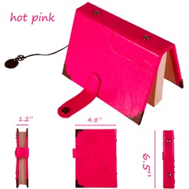 LZlightactor Punk Style Leather Journal Writing Notebook Handmade Diary Book for Man/Woman Journal for Office School Supplies Composition Notebooks Planner Blank Paper A5 6.5" x 4.8" (Hot Pink)