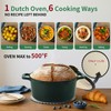 Tastedeli Enamel Cast Iron Dutch Oven with Lid, Round Casserole