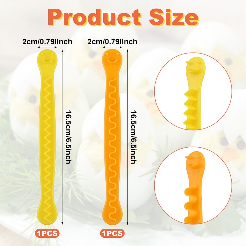 2pcs Fancy Cut Eggs Cutters, 2 Shapes Cooked Eggs Cutter