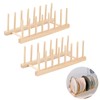 XIACIBDUS Pack of 2 Wooden Dish Draining Racks, Plate Stand