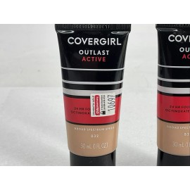 COVERGIRL 2 PACK Covergirl Outlast Active 24 HR Foundation + SPF20 832 Nude Beige NWOB