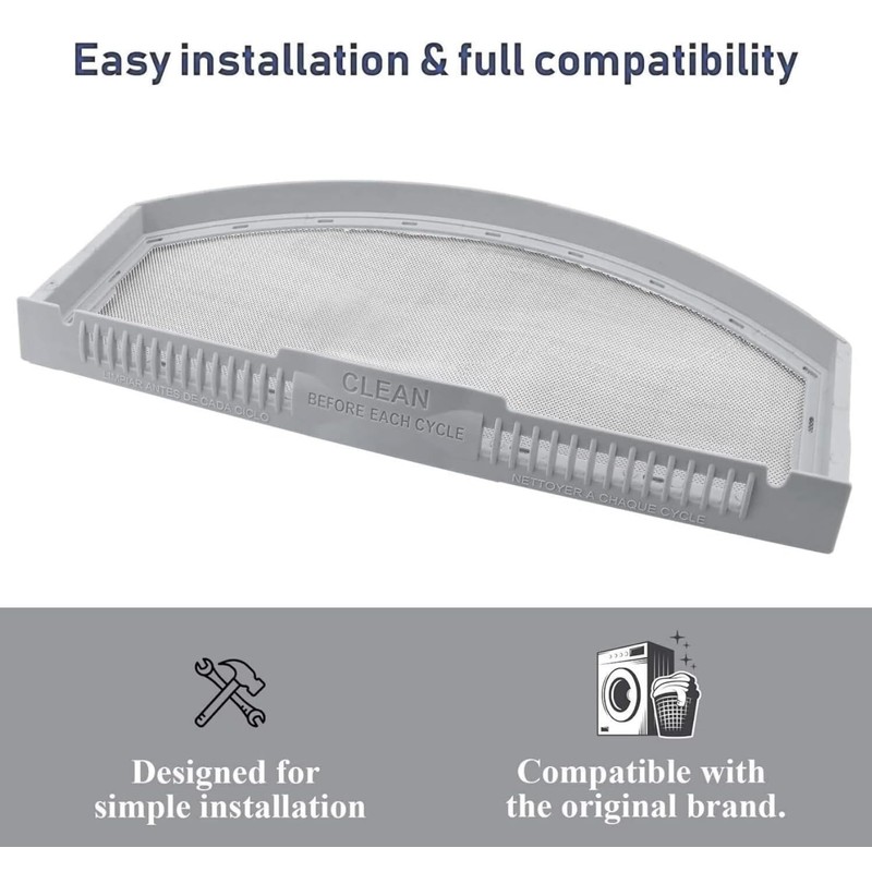 Replacement Lint Screen Filter for GE GTD33EASK0WW, GTD33GASK0WW, GTD33PASK0WW, GTD42EASJ0WW,