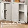 GAOMON Farmhouse Bookcases with Doors, 5 Tier Bookshelf with Storage,