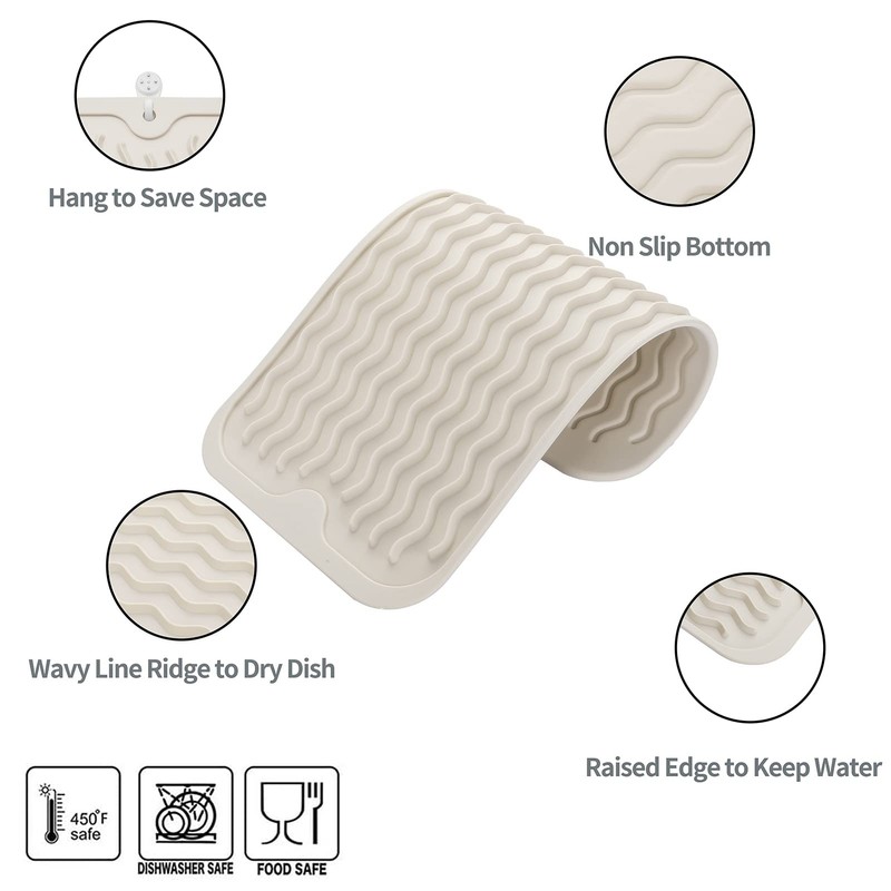 MicoYang Silicone Dish Drying Mat for Multiple Usage,Easy clean,Eco-friendly,Heat-resistant Silicone