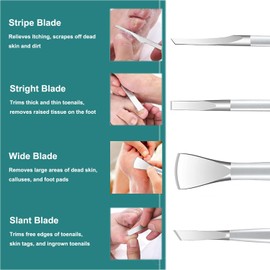 Ingrown Toenail Removal Kit, Pedicure Tools Kit Professional Knife Set Stainless Steel Ingrown Toenail Tool Foot Care Tools Nail Cuticle Remover (8 Pcs Set)