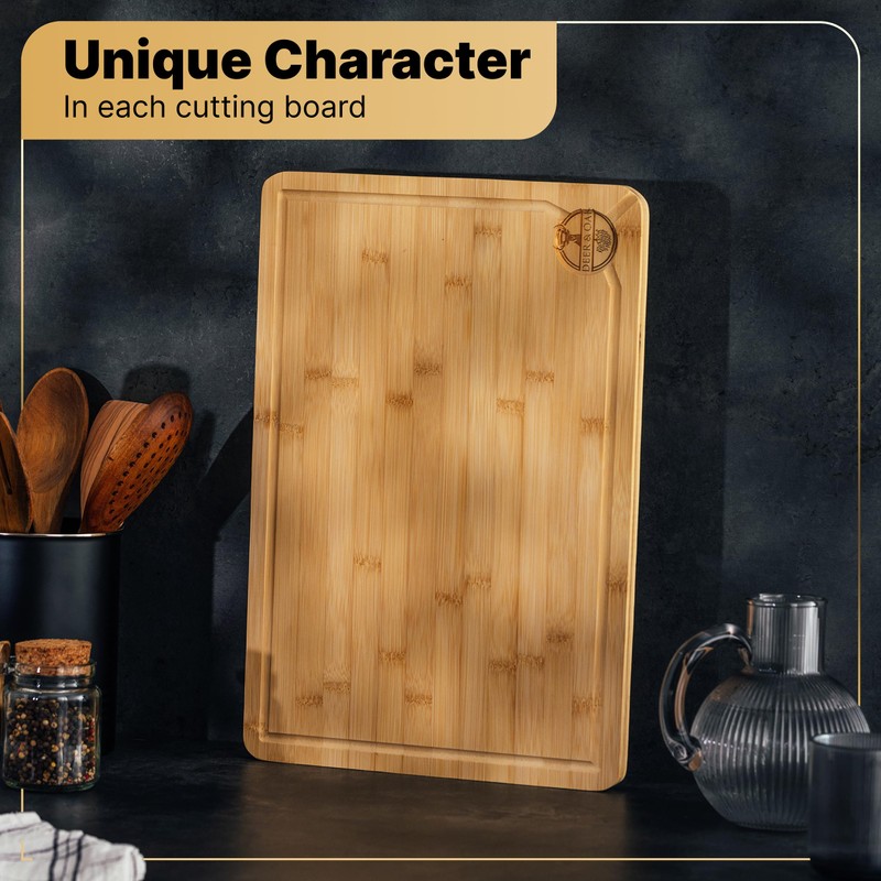 Deer & Oak Premium Extra Large Bamboo Cutting Board -