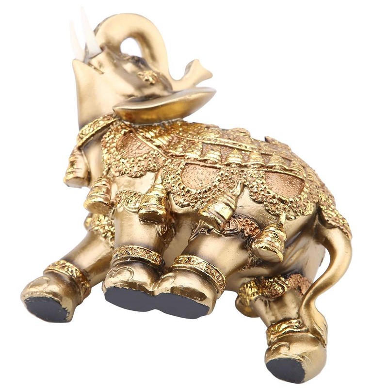 Elephant Statue, Lucky Feng Shui Golden Elephant Statue Sculpture Wealth