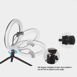 ZONADAH 10in 3 Colors 10 Brightness Levels Makeup Ring Light, Tripod Stand Phone Holder, Portable Desktop Floor LED Circle Lamp, for Streaming, Online Meetings, Social Media Videos,Videography
