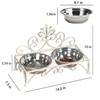 Oligsky Iron Dog Cat Bowls Elevated - Dog Cat Food