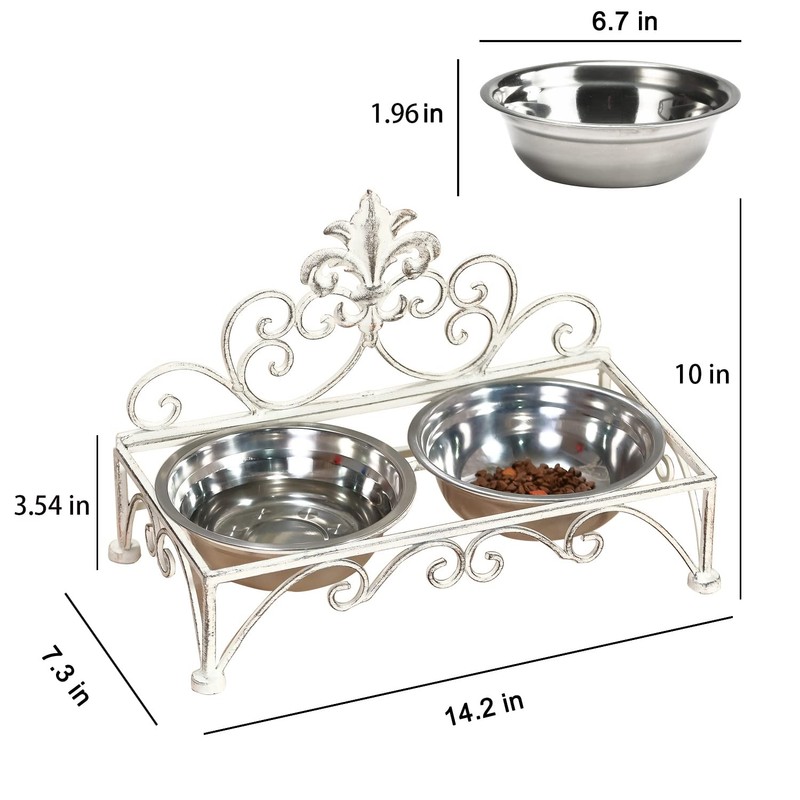 Oligsky Iron Dog Cat Bowls Elevated - Dog Cat Food