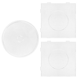LIHAO 3 PCS 2.6mm Fuse Beads Pegboard Iron-on Beads tray board accessories - 2 Square 1 Round