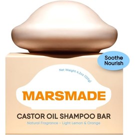 MARS MADE Castor Oil Shampoo Bar 2.0 – Hydrating & Moisturizing Natural Hair Soap Bar for Hair Growth, Scalp Care & Nourishment – Eco-Friendly Solid Shampoo for Men & Women – Sulfate-Free Hair Cleanser for All Hair Types (120g, 4.23oz)