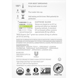 TAZO Tea Bags, Green Tea, Regenerative Organic Zen Tea, 36 Count