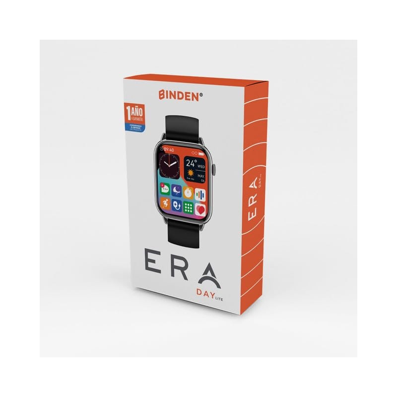 BINDEN - ERA Day Lite Smartwatch Negro, Pantalla de 1.85",