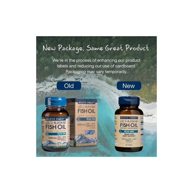Omega 3 Wiley's Finest Wild Alaskan Fish Oil Peak EPA