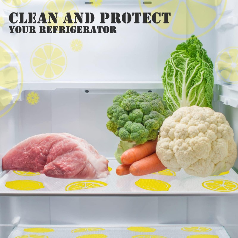 Pack of 8 Antibacterial Fridge Mats, EVA Non-Slip Mat Drawers,