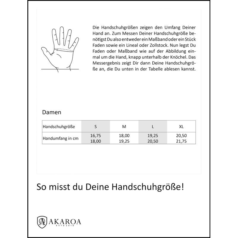 AKAROA ESTD 2019 BEA Women’s Leather Gloves, Italian Hair Sheepskin,