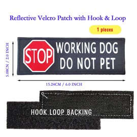 Big Size Reflective Service Dog Patch, Working Dog Don't Pet Patches for Dog Tactical Vests