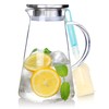 SUSTEAS 2.0 Liter 68oz Glass Pitcher with Lid, Easy Clean