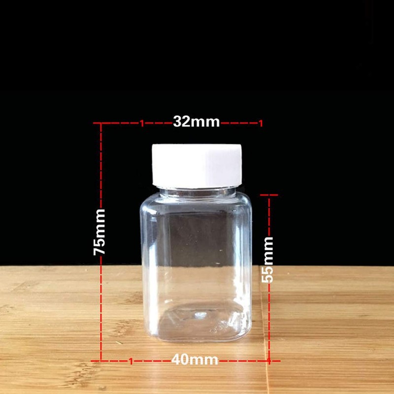 4 Pieces 80ml Empty Clear Plastic Pill Bottles Solid Powder