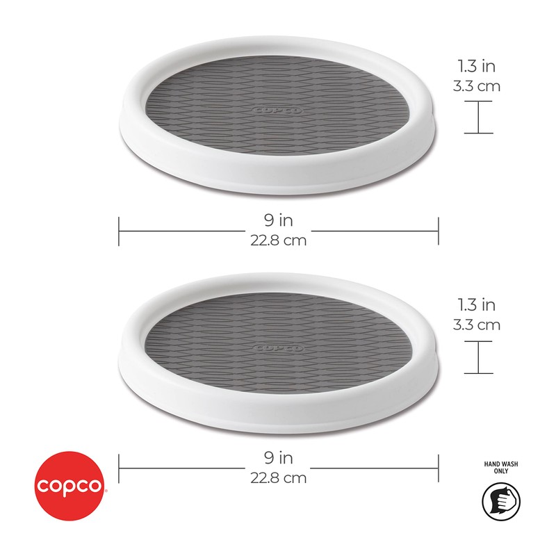 Copco 9 Inch Non Skid Pantry Cabinet Lazy Susan Turntable,