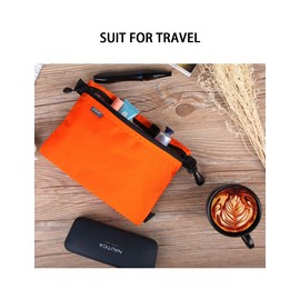 GOX Small Toiletry Bag for Men Bulk Cosmetic Bag Dopp Kit Carry On Zipper Pouch Organization Nylon Small Packing Sack Waterproof(Orange)