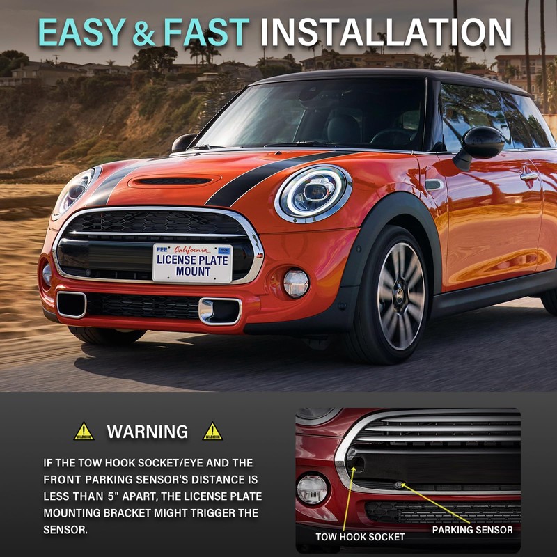 Front License Plate Holder Compatible with Mini Cooper S Countryman