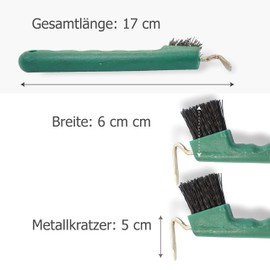 Hoof Pick for Horses Donkey Goats Hoof with Extra Stable Brush and Ergonomic Handle (2 x Green)