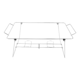 24 Pack Foldable Buffet Wire Rack Folding Chafing Stand Chrome Frame, Chafing Wire Rack Buffet Stand, Full Size Racks For Dish Serving Trays Food Warmer Catering