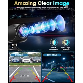 AHD 1080P Rückfahrkamera NTSC & PAL Auto Rückfahrkamera One-Key-Switch-8-Videosignalen Universal IP68 Wasserdicht Nachtsicht HD Auto Rückansicht Kamera für PKW, SUV, Wohnmobil, LKW [Bildrate 25fps]