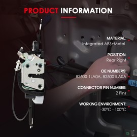 cciyu Rear Right Passenger Side Door Lock Actuator for Infiniti QX56 2011 2012-2013, for Infiniti QX80 2014 15 16 17 18 19 2020 82500-1LA0A, 825001LA0A