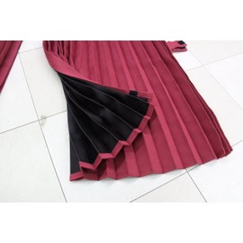 Truck Curtain Track Supplies, Pleated Center Curtain, Class 1 Light Darkening, Front Wine/Black Back, Reversible, Width 47.2 x 39.4 inches (120 x 100 cm), Left and Right 2 Panels, Divider Curtain Between the Driver Seat and the Bunk of the Truck, Made in