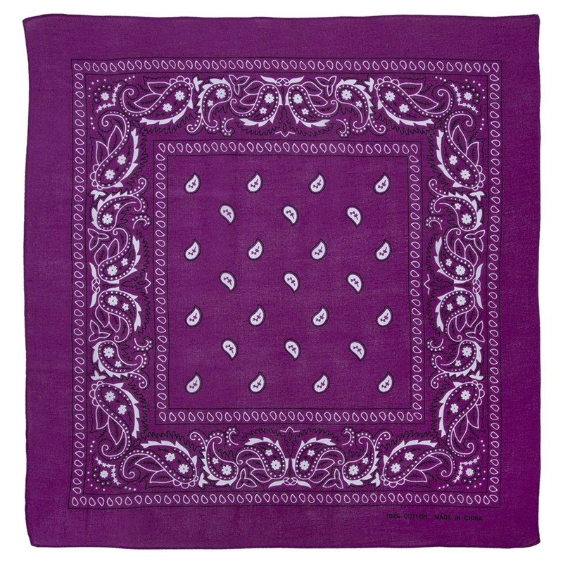 Grape Paisley Bandana - Single Piece 14x14